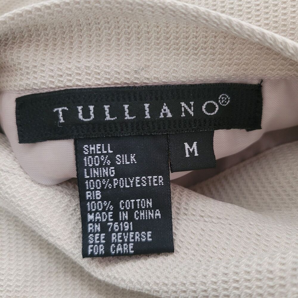 Vintage Tulliano Silk Lightweight Bomber Jacket Blouson Retro Style Mens Medium - Picture 7 of 7